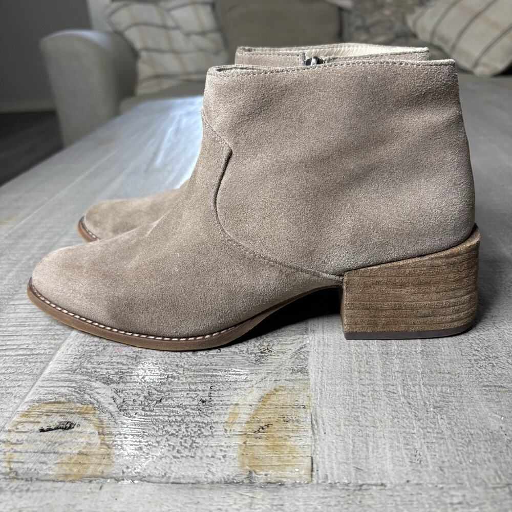 Sol Sana Lou Heel Ankle Bootie Suede Leather Coastal Cowgirl Brown Size 39